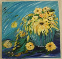 Helga Rausch - Vase mit Sonnenblumen